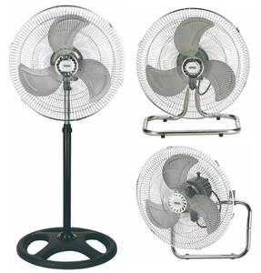 Вентилатор за универсална употреба 3в1 Rosberg R51760J18, 70W, 18", 3 степени, Стенен монтаж, Тиха работа, Хром/Черен