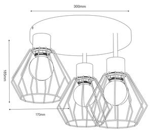 Плафон PARKLA 3xE27/15W/230V бежов/златист