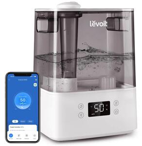Ултразвуков смарт овлажнител за въздух Levoit Classic 300S, 47 м2, 26W, 6 Л, Smart, WiFi, Гласови команди, Автономия 60 ч, Бял/Сив