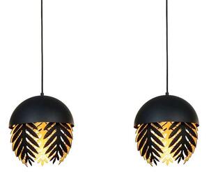 Lucande - Aparas 2 Pendant Black/Gold Lucande