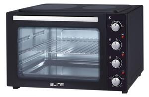 Готварска печка с керамичен плот Elite EMO-2511, 4300W, 48 л, 2 котлона, 4 нагревателя, От 90 до 230C, Таймер 30 мин, Черен