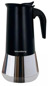 Кубинска кафеварка Klausberg KB 7847, 12 чаши, 600 мл, Неръждаема стомана, Индукция, Черен/Инокс