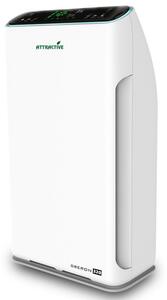Пречиствател за въздух Attractive Oberon 320, 80W, За до 60 м2, 320 м3/ч, 3 скорости, Wi-Fi, Йонизация, Интелигентни сензори, Дистанционно, Тъчскрийн, Бял/черен