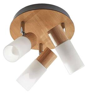 Lindby - Christoph 3 Round Таванна Лампа Wood/White Lindby