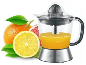 Цитрус преса Royalty Line RL-CJ9404, 40W, 1 л, Стартиране чрез натискане, 2 конуса, Неръждаема стомана, Инокс