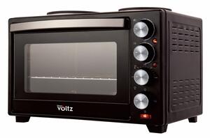 Малка готварска печка Oliver Voltz OV51441F40, 3200W, 2 котлона, 40 л, 100-230C, Двойна стъклена врата, Осветление, Черен