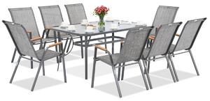 Garden Point комплект метални градински мебели Modena/Bitonto сив за 8 души