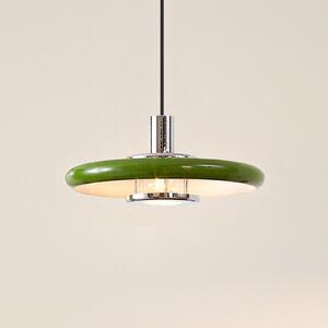 Lindby висяща лампа Branford, ретро, Ø 35 cm, зелена, метал