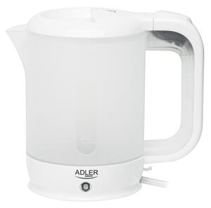 Електрическа кана Adler AD 1381, 900W, 0.5 л, 2 чаши и лъжичка, Защита от работа вода, Бял