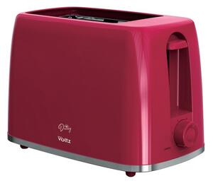 Тостер Oliver Voltz Daisy OV51440W, 700W, 2 филийки, 6 нива, Подвижна тавичка за трохи, Червен