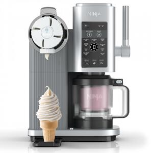 Машина за сладолед 13-в-1 Ninja CREAMi Scoop & Swirl™ NC701EU, 800W, 13 програми, 3-степенен лост за фунийки, CreamiFit, Creamify, 2 купички 473 мл, Персонализация, Сив/черен