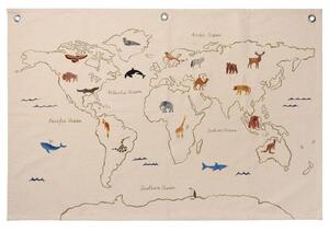 Ferm Living - The World Textile Map Off-White Ferm Living