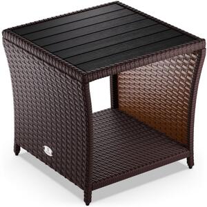 Стилна странична маса от полиротанг CASARIA® 45 × 45 × 40 cm