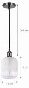 BRILAGI - LED полилей на кабел RETRO GLASS 1xE27/60W/230V диам. 14 cm черен/бял