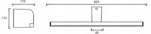 LED осветително тяло за огледало за баня LED/14W/230V 60,5 cm IP44 лъскав хром