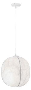 Бяло метално висящо осветително тяло с текстилен абажур ø 42 cm Pierida – Nova Luce