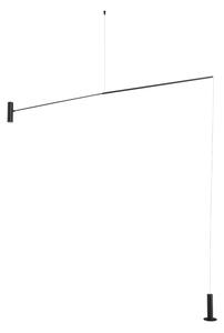 Матово черно метална LED подова лампа (височина 250 cm) Voice – Nova Luce