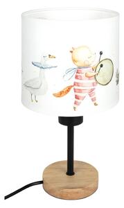 Brilagi - Настолна лампа BOBO WOOD 1xE27/25W/230V дъб/черен/бял/с животински мотиви