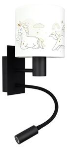 Brilagi - LED Flex. лампа BOBO 1xE27/25W/230V + LED/3W черна/бяла/с еднорози