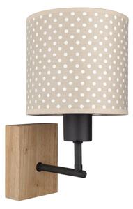 Brilagi - Настенна лампа BOBO WOOD 1xE27/25W/230V дъбова/черна/бежова/на точки
