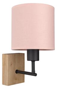 Brilagi - Стенна лампа BOBO WOOD 1xE27/25W/230V дъб/черна/розова