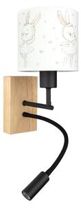 Brilagi - LED Flex. лампа BOBO WOOD 1xE27/25W/230V + LED/3W дъб/черен/бял/кралско синьо