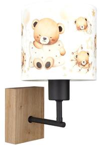 Brilagi - Стенна лампа BOBO WOOD 1xE27/25W/230V дъб/черна/бяла/меченца