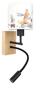 Brilagi - гъвкава LED лампа BOBO WOOD 1xE27/25W/230V + LED/3W дъб/черен/бял/животински