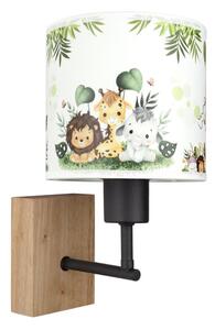 Brilagi - Настенна лампа BOBO WOOD 1xE27/25W/230V дъб/черен/бял/зелен/джунгла