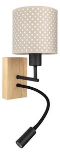 Brilagi - LED Flex. лампа BOBO WOOD 1xE27/25W/230V + LED/3W дъб/черен/бежов/на точки