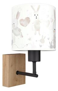 Brilagi - Настенна лампа BOBO WOOD 1xE27/25W/230V дъб/черна/бяла/зайчета