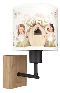Brilagi - Настенна лампа BOBO WOOD 1xE27/25W/230V дъб/черна/бяла/розова/феи