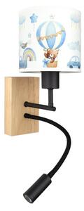Brilagi-LED Flex. лампа BOBO WOOD 1xE27/25W/230V + LED/3W дъб/черен/бял/син/меден