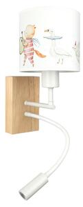 Brilagi - LED Flex. лампа BOBO WOOD 1xE27/25W/230V + LED/3W, дъб/бяла, с мотив животни