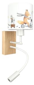 Brilagi - LED Flex. лампа BOBO WOOD 1xE27/25W/230V + LED/3W дъб/бяла/с мотиви на животни