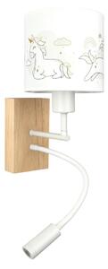 Brilagi - LED Flex. лампа BOBO WOOD 1xE27/25W/230V + LED/3W дъб/бяла/еднорози