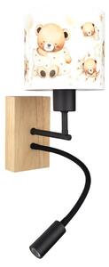Brilagi - LED Flex. лампа BOBO WOOD 1xE27/25W/230V + LED/3W дъб/черен/бял/меден