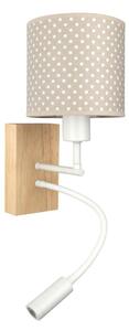 Brilagi - LED Flex. лампа BOBO WOOD 1xE27/25W/230V + LED/3W дъб/бяла/бежова/на точки
