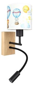 Brilagi - LED гъвкава лампа BOBO WOOD 1xE27/25W/230V + LED/3W дъб/черен/бял/животински мотив