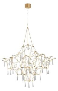 Метално LED висящо осветително тяло в златист цвят ø 80 cm Goro – Nova Luce