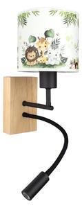 Brilagi-LED Flex лампа BOBO WOOD 1xE27/25W/230V + LED/3W дъб/черен/бял/зелен/джунгла