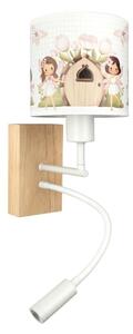 Brilagi - гъвкава LED лампа BOBO WOOD 1xE27/25W/230V + LED/3W дъб/бяла/розова/феи