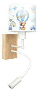 Brilagi - LED Flex. лампа BOBO WOOD 1xE27/25W/230V + LED/3W дъб/бяла/синя/medv