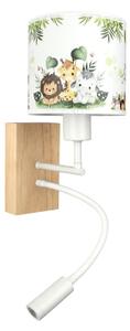 Brilagi - LED Flex. лампа BOBO WOOD 1xE27/25W/230V + LED/3W дъб/бяла/зелена/джунгъл