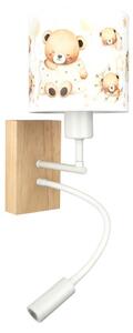 Brilagi - LED Flex. лампа BOBO WOOD 1xE27/25W/230V + LED/3W дъб/бяла/мечета