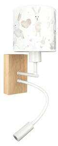 Brilagi - LED гъвкава лампа BOBO WOOD 1xE27/25W/230V + LED/3W дъб/бял/с зайчета