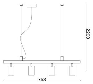 Ideal Lux - LED полилей на кабел DYNAMITE 4xGU10/7W/230V CRI 90 бял