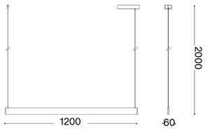 Ideal Lux - Висящ LED полилей на кабел DESK ACCENT LED/36W/230V CRI 90 120 см бял