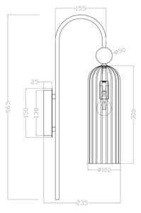 Настенна лампа PIEGA 1xE14/40W/230V месинг/димно черно