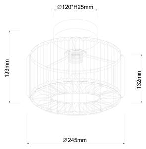 Плафон VETRO 1xE27/15W/230V Ø 24,5 cm златист